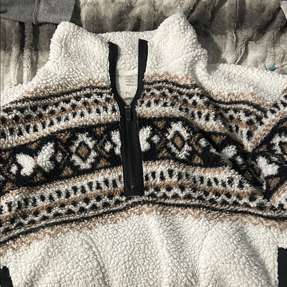 No Boundaries White and Black Patterned Jacket